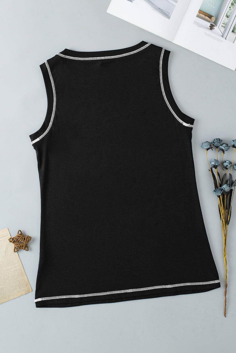 Leopard Round Neck Tank Top for Women with Stretch Fit