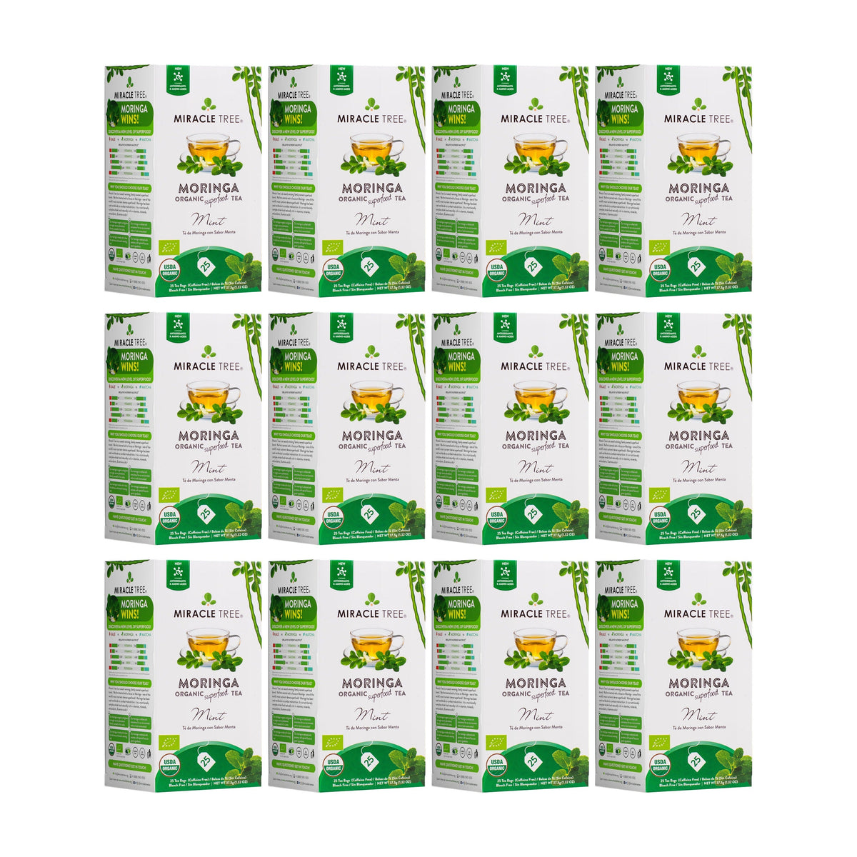 Organic Moringa Tea - Mint - Caffeine-Free Herbal Tea