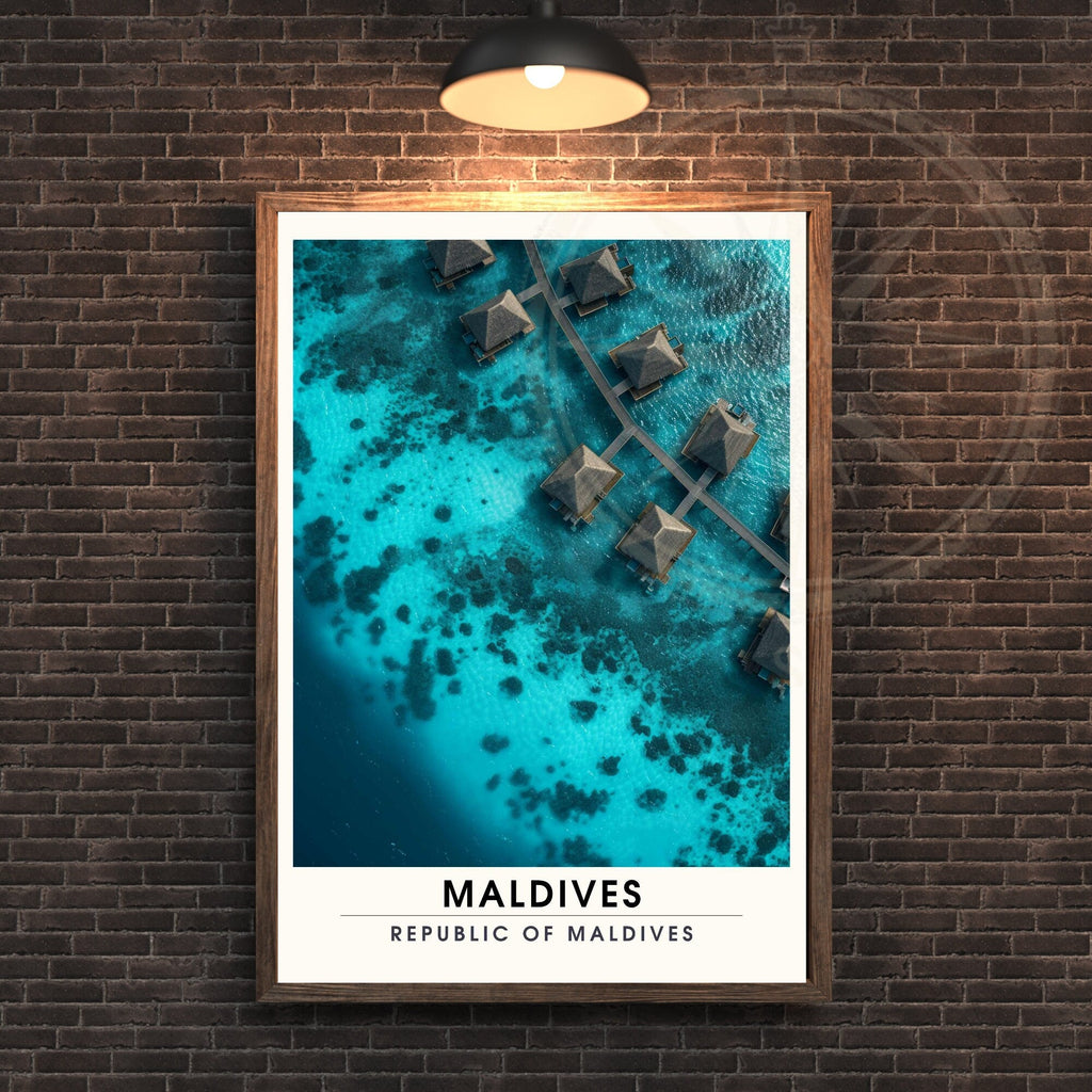 Affiche Maldives  | Affiche de voyage Les Maldives | Affiche iles de Maldives  | Impression de Vacances
