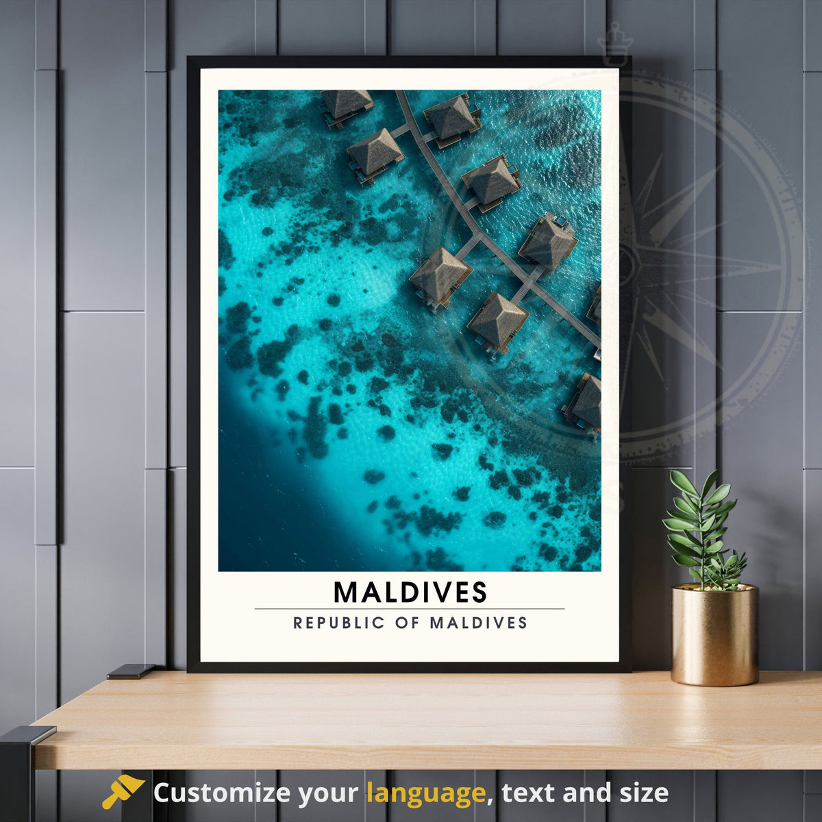 Affiche Maldives  | Affiche de voyage Les Maldives | Affiche iles de Maldives  | Impression de Vacances