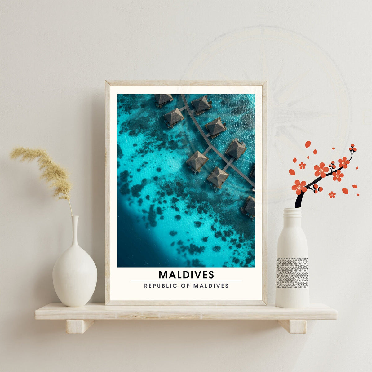 Affiche Maldives  | Affiche de voyage Les Maldives | Affiche iles de Maldives  | Impression de Vacances