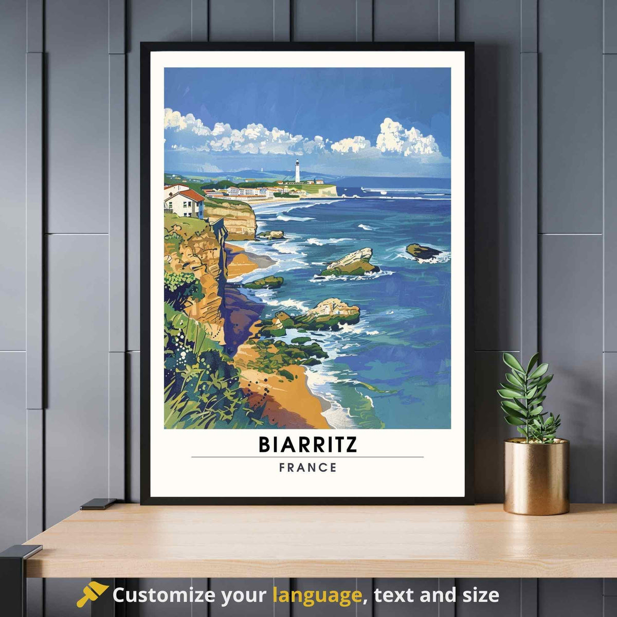 Affiche Biarritz  - impression de voyage Biarritz, France - Phare de Biarritz