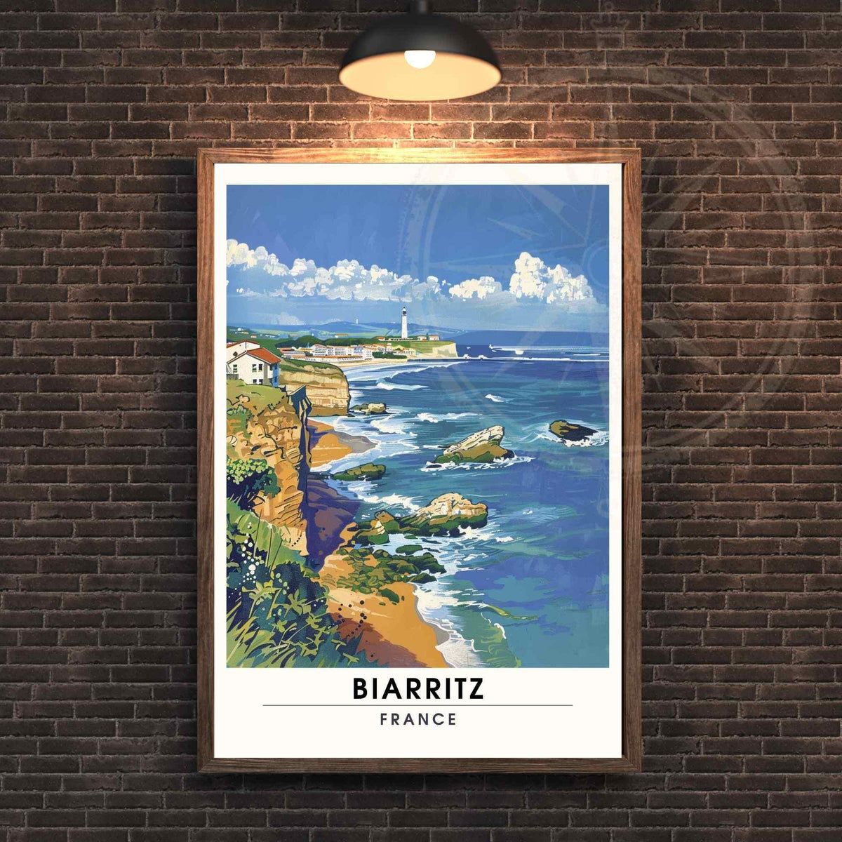 Affiche Biarritz  - impression de voyage Biarritz, France - Phare de Biarritz